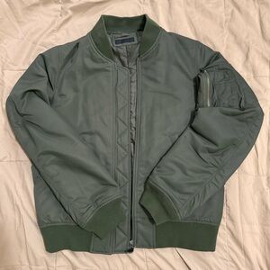 Uniqlo Jacket Men’s Size S - Army Green Bomber Ribbed Cuffs Full Zip